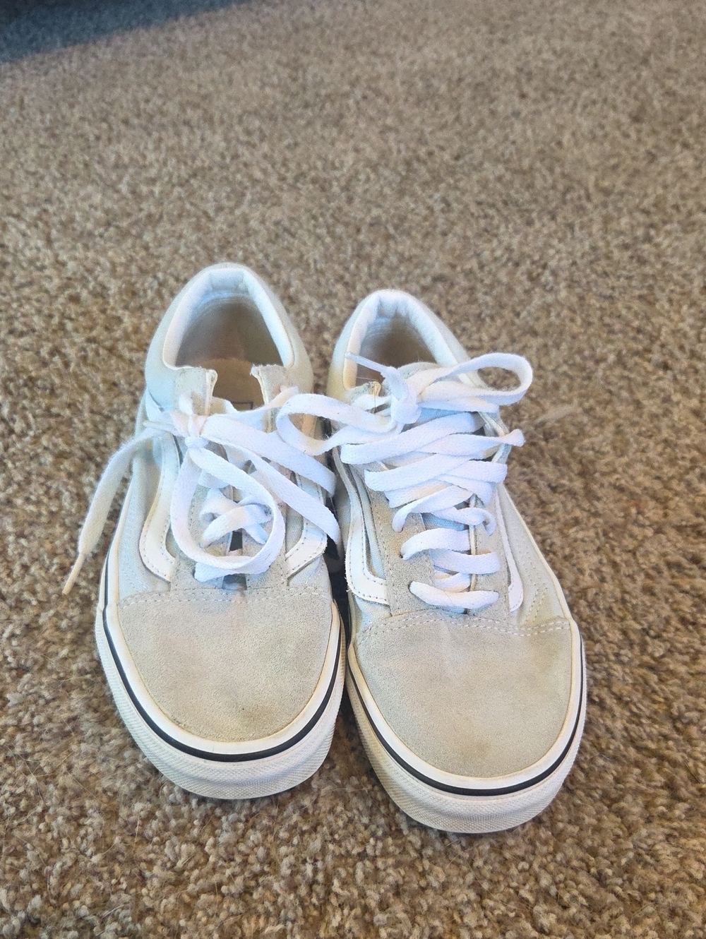 Vans Kids Low Top Sneakers in Light Gray and White